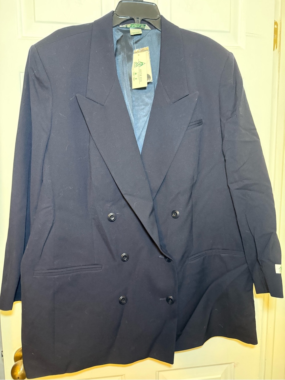 Austin Reed VTG Wool Navy Woman’s Blazer Coat Dress? Sz 22 NWT Double Breasted